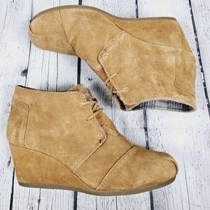 TOMS | Kala suede leather laceup wedge boots